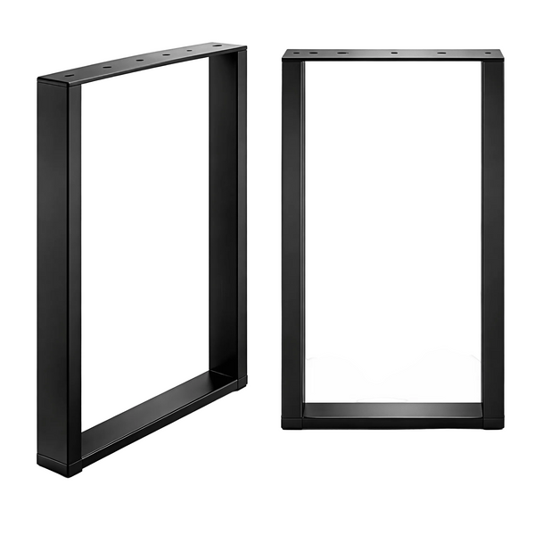 Nogi loft do stołu metalowe 50x72 cm U czarne zestaw 2 szt - Loftivo
