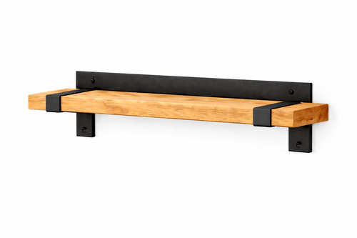 Półka ścienna loft 60 cm dąb i metal