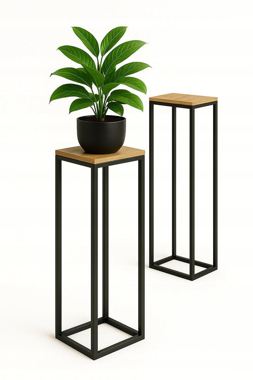 Kwietnik podłogowy loft 85 cm czarny metal