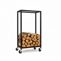 Kosz na drewno 100x60x30 cm mobilny metalowy stojak na drewno opałowe - Loftivo