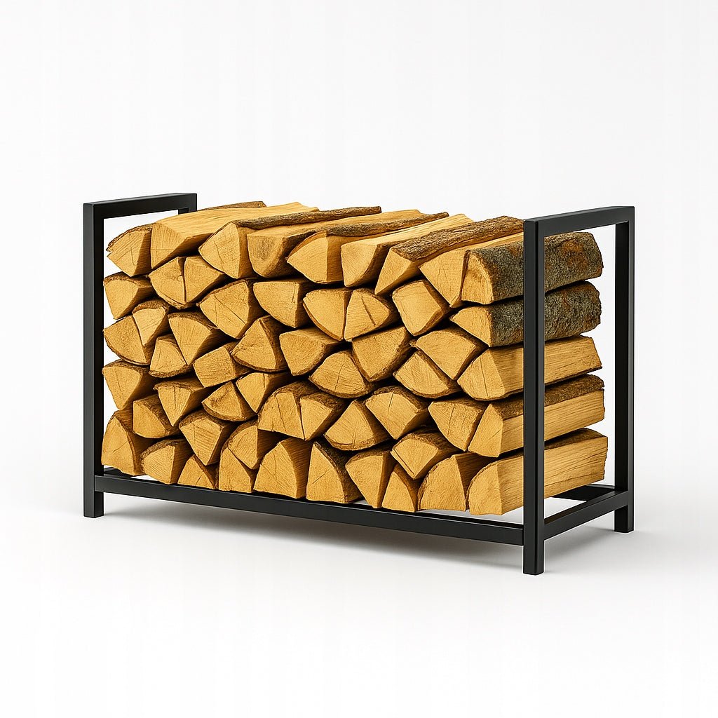 Szeroki stojak na drewno kominkowe loft 60 80 100 cm