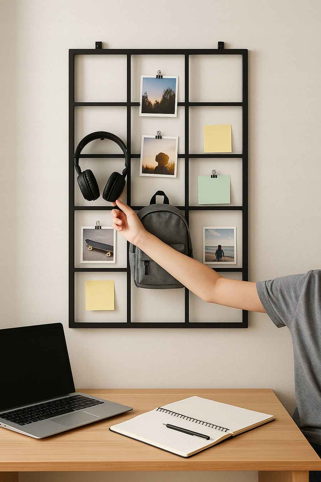 Panel ścienny grid organizer loft 60x100 cm czarny
