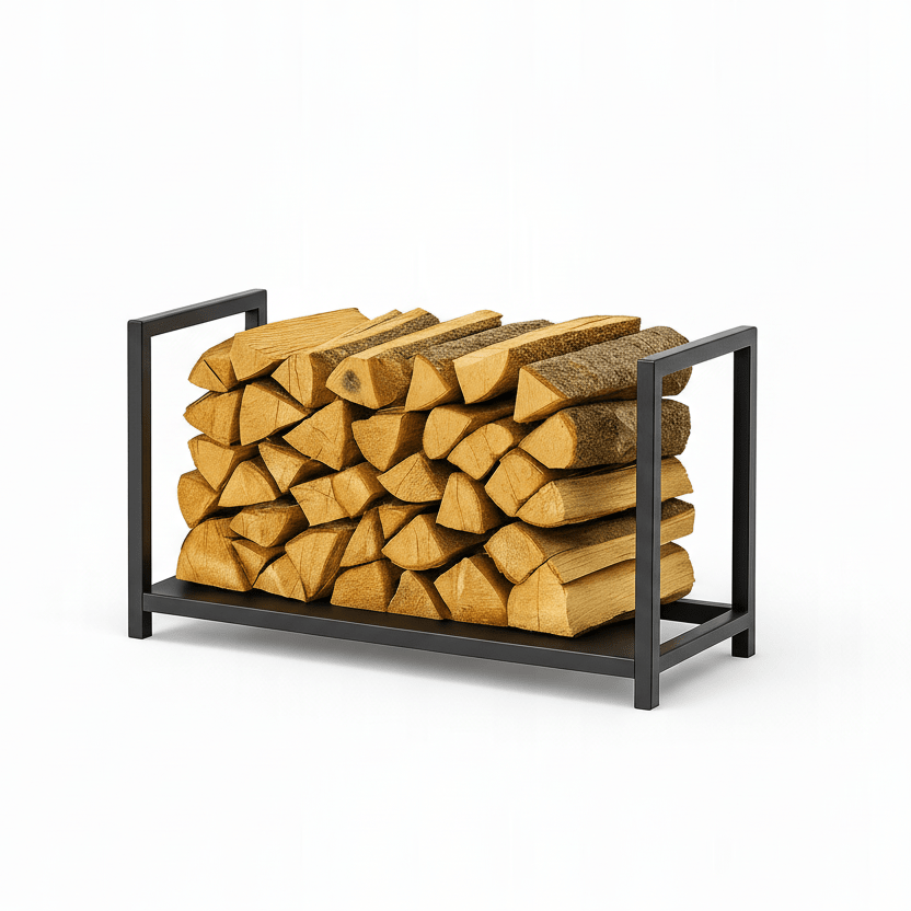 Szeroki stojak na drewno kominkowe loft 60 80 100 cm